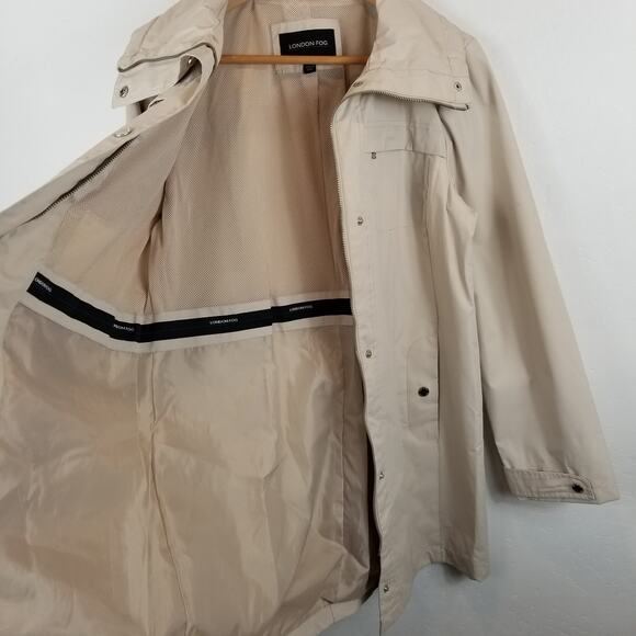 London Fog Women's Cream Rain Coat Jacket Size M Medium - Picture 4 of 8